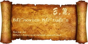 Bánovics Mátyás névjegykártya