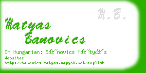 matyas banovics business card